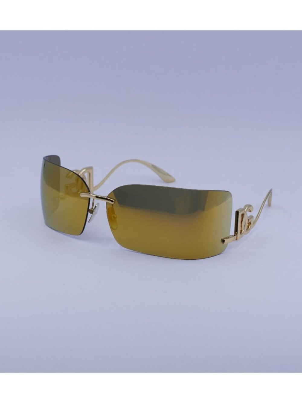 Dolce & Gabbana DG2319 02/5A Sunglasses Gold Rectangle Frame, Gold Mirror Lenses